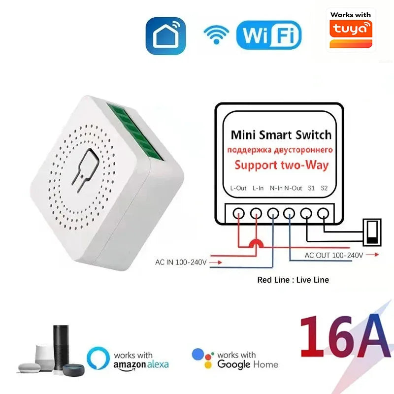 Module Interrupteur Connecté 16A WiFi – Contrôle App & Voix