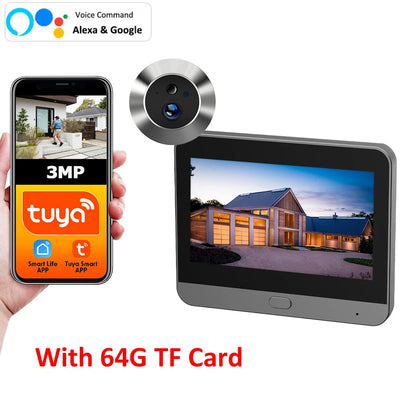 Judas Numérique Connecté WiFi – Caméra de Porte 3MP