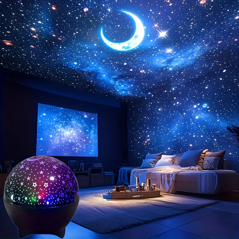 Veilleuse Projecteur Lune & Étoiles – Domacosy